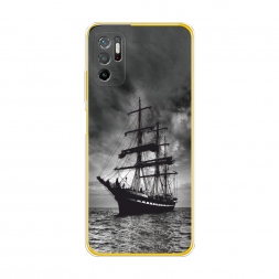 Силиконовый чехол Корабль в пасмурном море на Xiaomi Poco M3 Pro