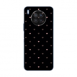 Силиконовый чехол Черный фон и сердечки на Huawei Nova 8i