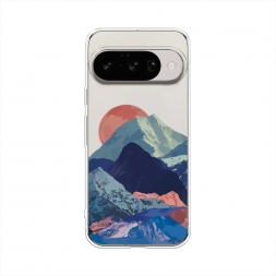 Силиконовый чехол Закат в снежных горах на Google Pixel 10