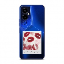 Силиконовый чехол Полароид губы 2 на Tecno Pova 4 pro