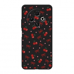 Матовый силиконовый чехол Вишни и ленточки на Tecno Spark 30C