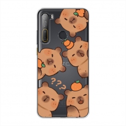 Силиконовый чехол Мультяшные капибары 2 на HTC Desire 20 Pro