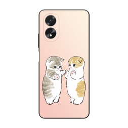 Матовый силиконовый чехол Пухлые котики на Oppo A38