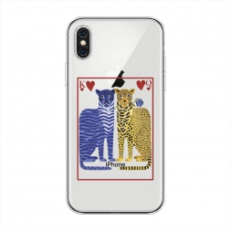 Силиконовый чехол Леопард и тигр 2 на iPhone XS Max (10S Max)