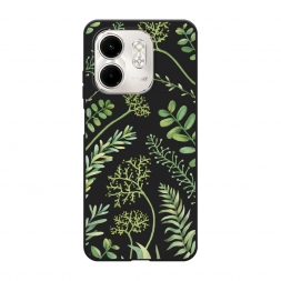 Матовый силиконовый чехол Green Leaves на Infinix Hot 50i