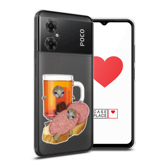 Силиконовый чехол Котёнок бутерброд на Xiaomi Poco M4 5G