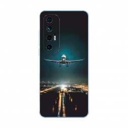 Силиконовый чехол Самолет в ночном небе на Xiaomi Mi 10S