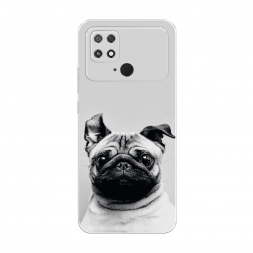 Силиконовый чехол Ушастый мопс на Xiaomi Poco C40