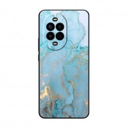 Матовый силиконовый чехол Голубой мрамор рисунок на Huawei NOVA 13 Pro
