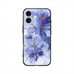 Матовый силиконовый чехол Фиолетовые цветки на iPhone 17