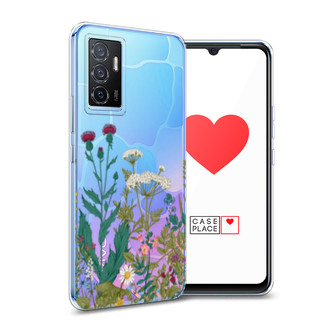 Силиконовый чехол Дикие полевые цветы на Vivo Y75 4G