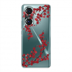 Силиконовый чехол Красная сакура на Honor 60 Pro