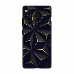 Матовый силиконовый чехол Черные полигоны на OnePlus Ace 3 Pro