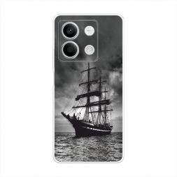 Силиконовый чехол Корабль в пасмурном море на Xiaomi Redmi Note 13 5G