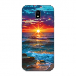 Силиконовый чехол Море на фоне заката на Samsung Galaxy J5 2017
