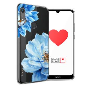 Силиконовый чехол Голубые клематисы на Huawei Y6s