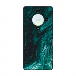 Матовый силиконовый чехол Мрамор изумруд на Honor X9A