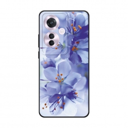 Матовый силиконовый чехол Фиолетовые цветки на Oppo Reno 11F