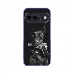 Силиконовый чехол Опасный доберман на Google Pixel 11