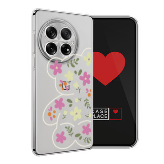 Силиконовый чехол Цветочный мишка на OnePlus 13