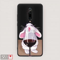 Матовый силиконовый чехол Кролик облизывает бокал на Xiaomi Redmi K20 Pro