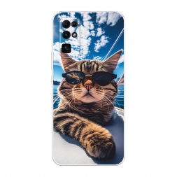 Силиконовый чехол Кот в солнечных очках на Honor 30