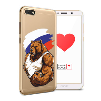 Силиконовый чехол Русский медведь на Huawei Y5 2018