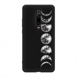 Матовый силиконовый чехол Фазы луны на Xiaomi Redmi K20