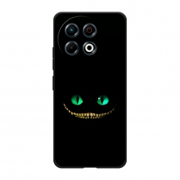 Матовый силиконовый чехол Зеленоглазый чеширский кот на Tecno Spark 30 Pro