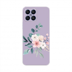 Силиконовый чехол Нежный букет на фиолетовом на Honor X8