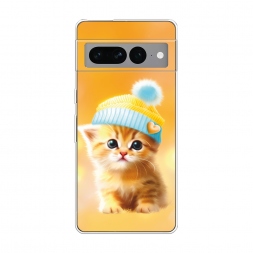 Силиконовый чехол Рыжий котёнок в шапочке на Google Pixel 7 Pro