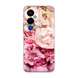 Силиконовый чехол Пионы яркие на Tecno Pova 4 pro