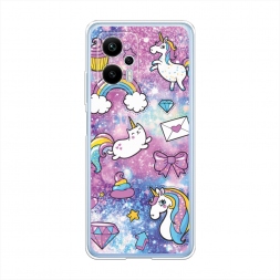 Силиконовый чехол Rainbow doodles на Xiaomi Redmi Note 12T Pro