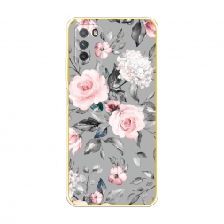 Силиконовый чехол Розы на сером на Xiaomi Poco M3