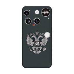 Матовый силиконовый чехол Герб России серый на Nothing Phone 3