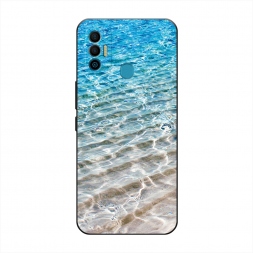 Матовый силиконовый чехол Волны 10 на Tecno Spark 7
