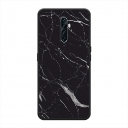 Матовый силиконовый чехол Черный минерал на Oppo Reno 2Z