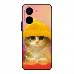 Матовый силиконовый чехол Котенок в желтой шапке на Xiaomi Redmi A5 4G