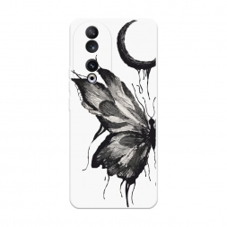 Soft touch белый Чернильная бабочка на Honor 90