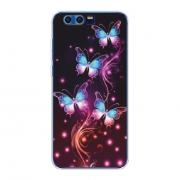 Силиконовый чехол Бабочки в розовом сиянии на Honor 9