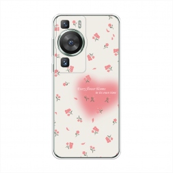 Силиконовый чехол Blooms in time pink на Huawei P60