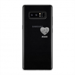 Силиконовый чехол Отпечаток сердца белый на Samsung Galaxy Note 8