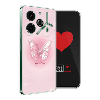Силиконовый чехол be free butterfly 3 на Tecno Pova 6 pro 5G
