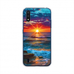 Силиконовый чехол Море на фоне заката на Samsung Galaxy M01