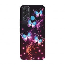 Силиконовый чехол Бабочки в розовом сиянии на Tecno Pova Neo