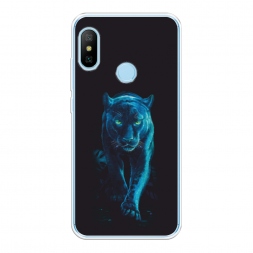 Силиконовый чехол Пантера в лунном свете на Xiaomi Redmi 6 Plus