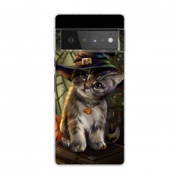 Силиконовый чехол Кот на Хэллоуин на Google Pixel 6 Pro