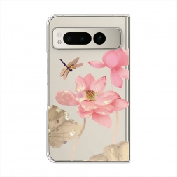 Силиконовый чехол Розовые лотосы на Google Pixel Fold