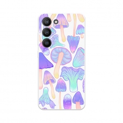 Soft touch белый Пастельные грибы на Samsung Galaxy S23 5G