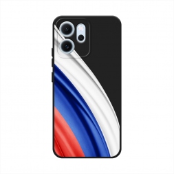 Матовый силиконовый чехол Флаг России уголок на Oppo Reno 14F